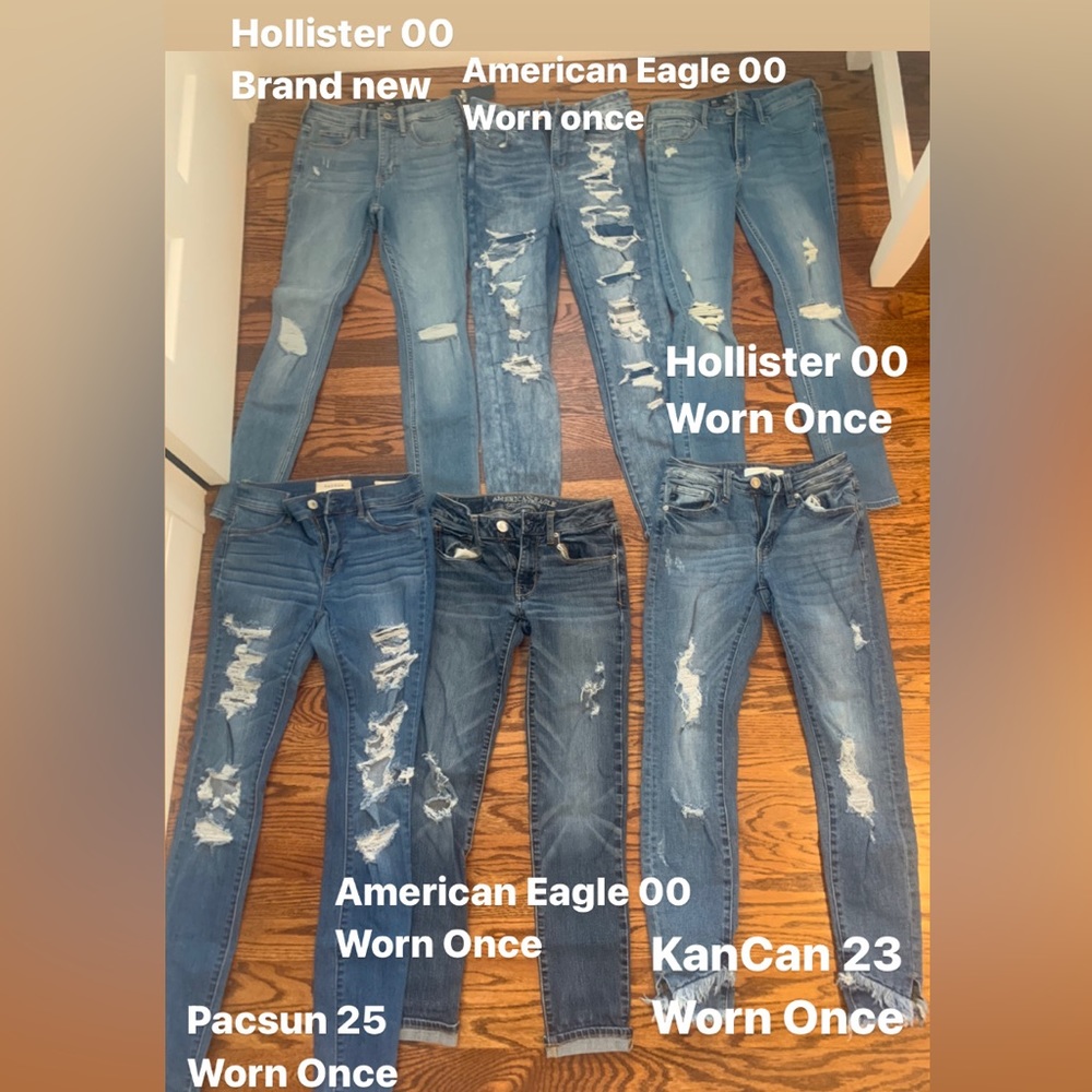 $30 for each pair of jeans. $45 for the brand new pair from Hollister